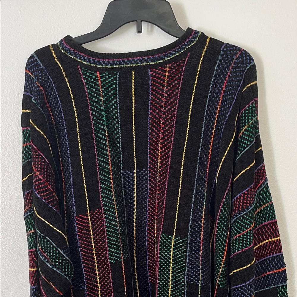 Tundra Black Crewneck Sweater with Multicolor Vertical Stripes - Picture 5 of 5